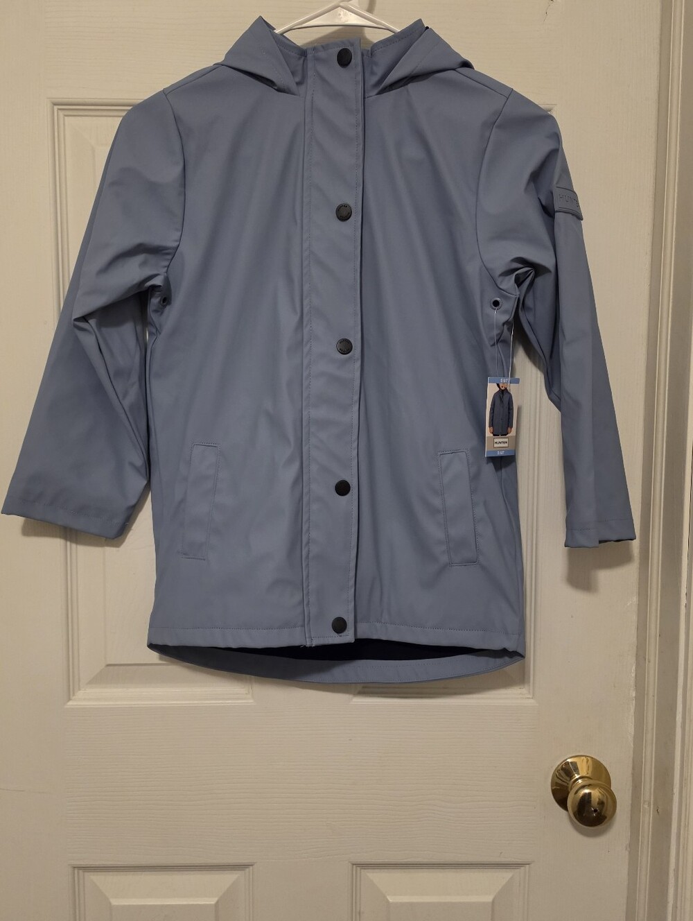 Kids Hunter Hooded Raincoat - Slate Blue 6/7